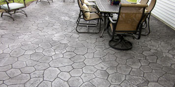 stone-stamped concrete patios